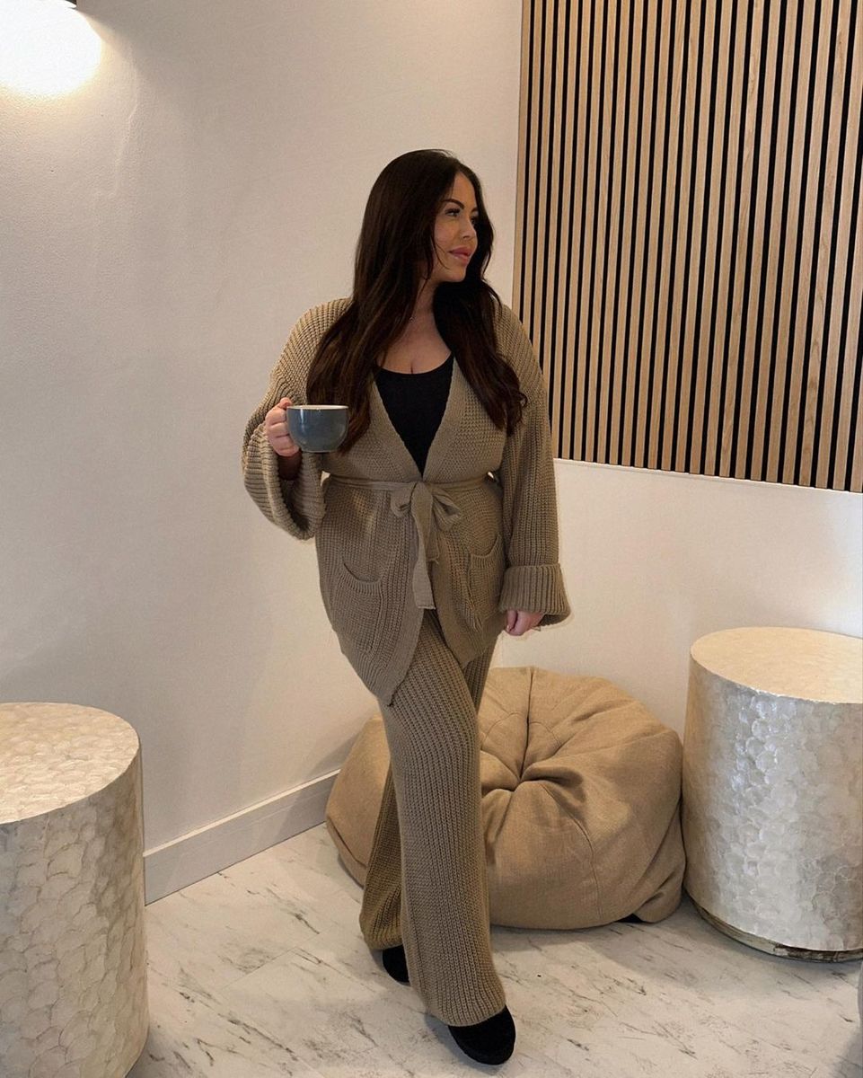 Belted Pocket Knit Co-ord Set - Black River UK