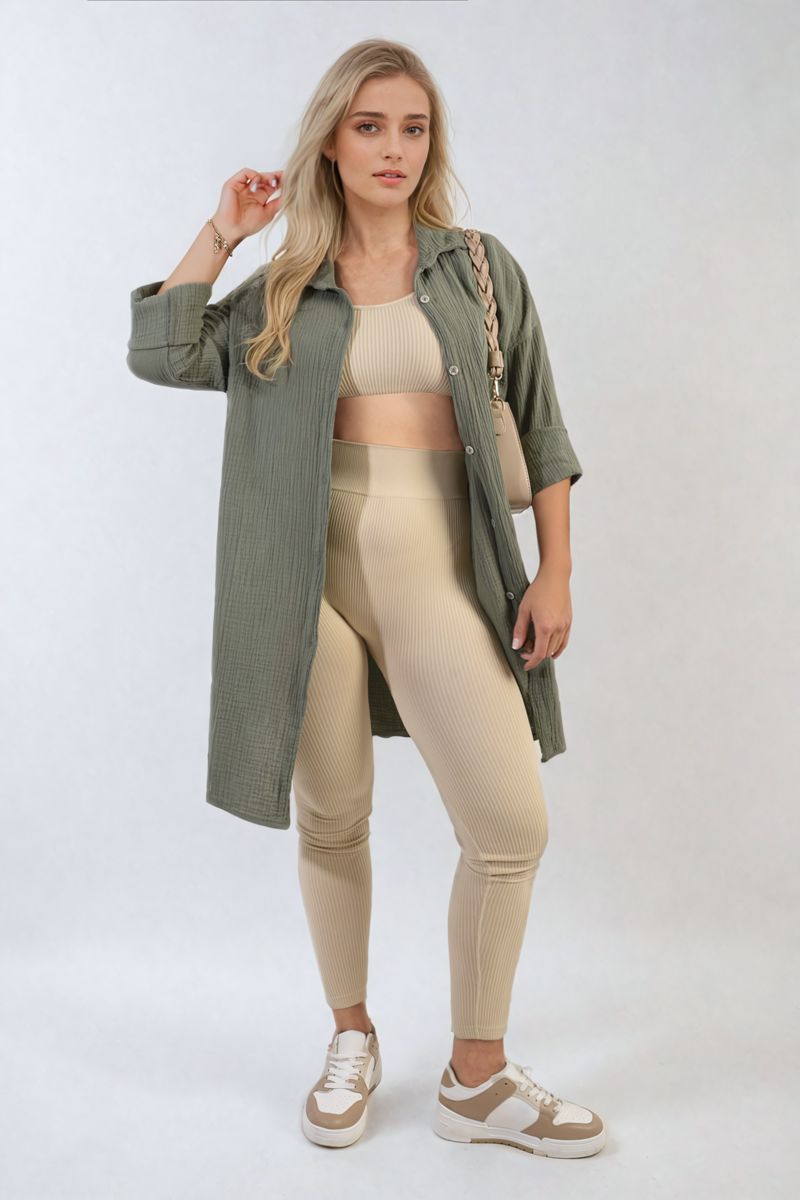 Button Down Long Sleeve Oversized Shirt - Black River UK