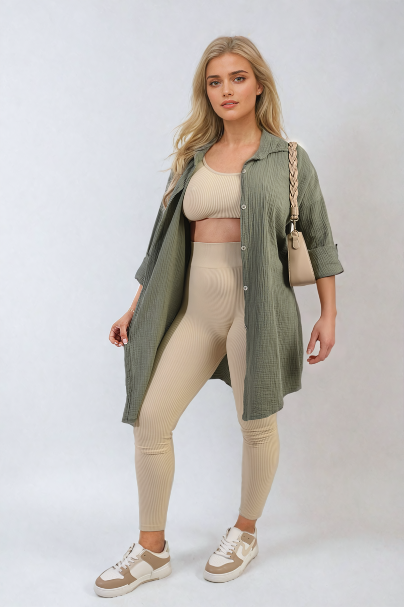 Button Down Long Sleeve Oversized Shirt - Black River UK