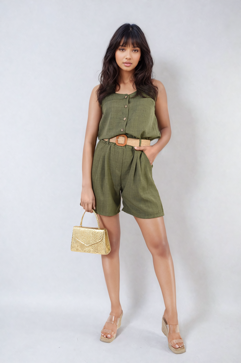 Strappy Button Top - Black River UK