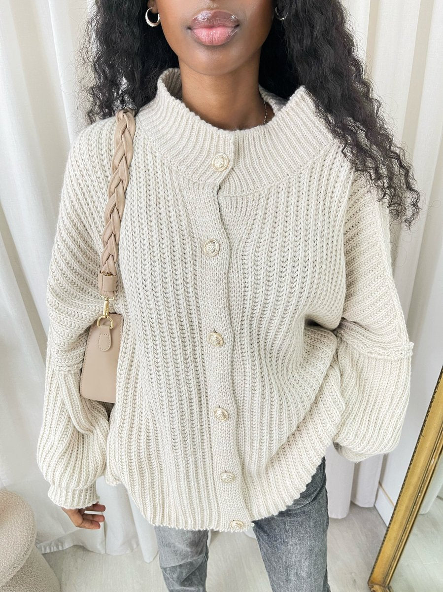 Oversized Chunky Knitted Top - Black River UK