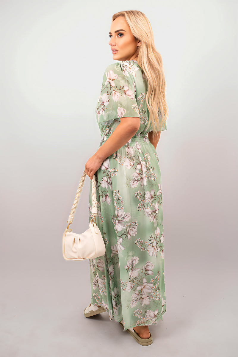 Floral Wrap Maxi Dress - Black River UK