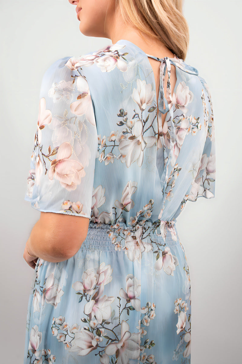 Floral Wrap Maxi Dress - Black River UK