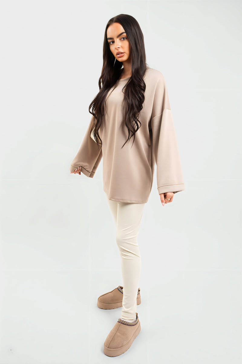 Oversized Long Sleeve Sweatshirt Top - Black River UK