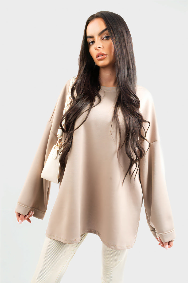 Oversized Long Sleeve Sweatshirt Top - Black River UK