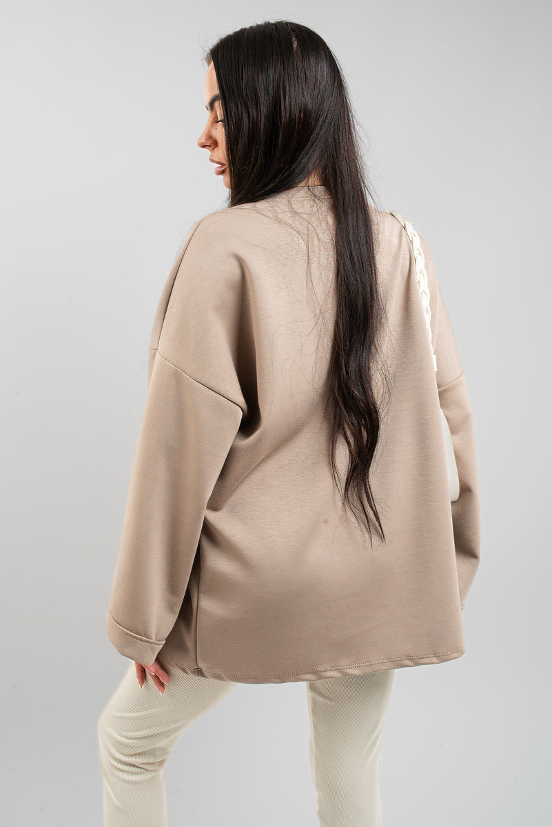 Oversized Long Sleeve Sweatshirt Top - Black River UK