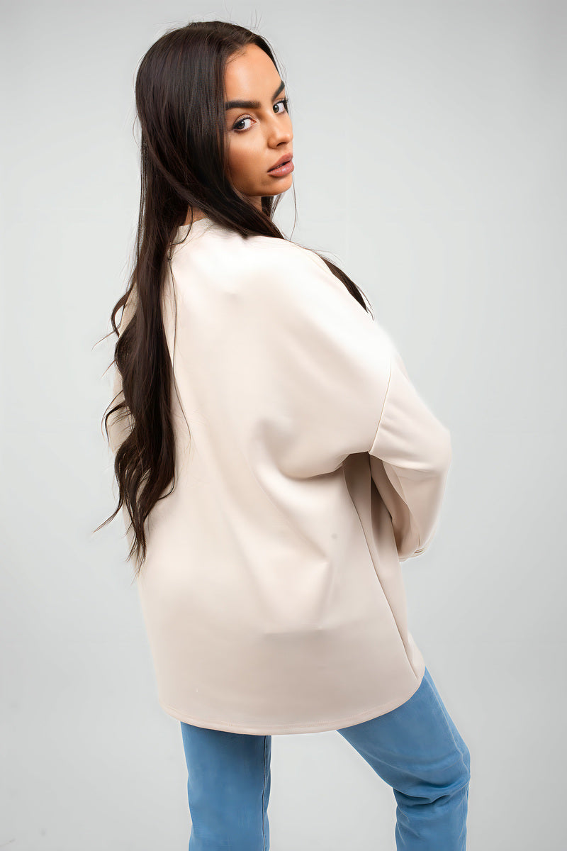 Oversized Long Sleeve Sweatshirt Top - Black River UK