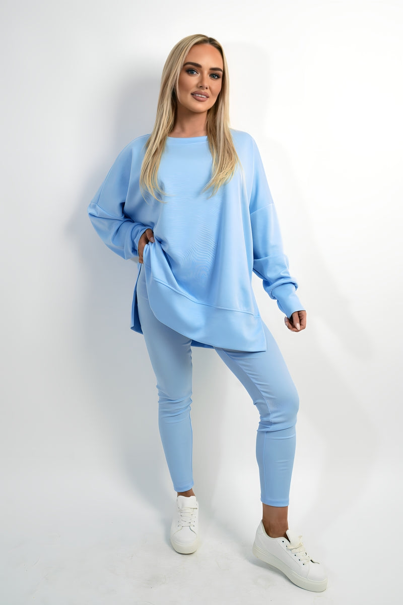 Long Sleeve Side Split Sweatshirt & Leggings Co-ord Set