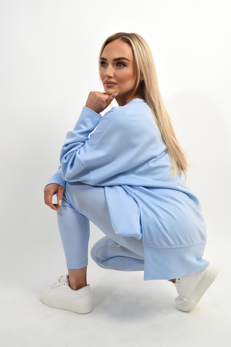 Long Sleeve Side Split Sweatshirt & Leggings Co-ord Set