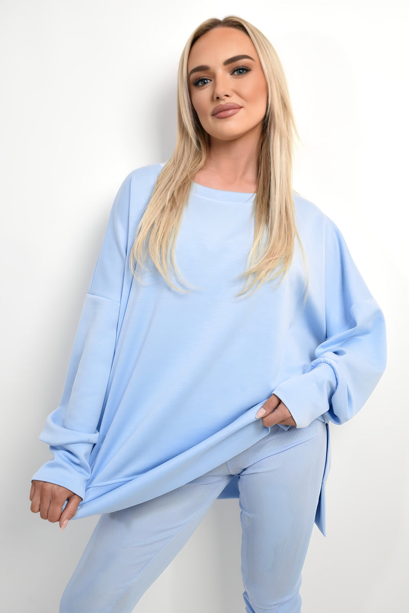 Long Sleeve Side Split Sweatshirt & Leggings Co-ord Set