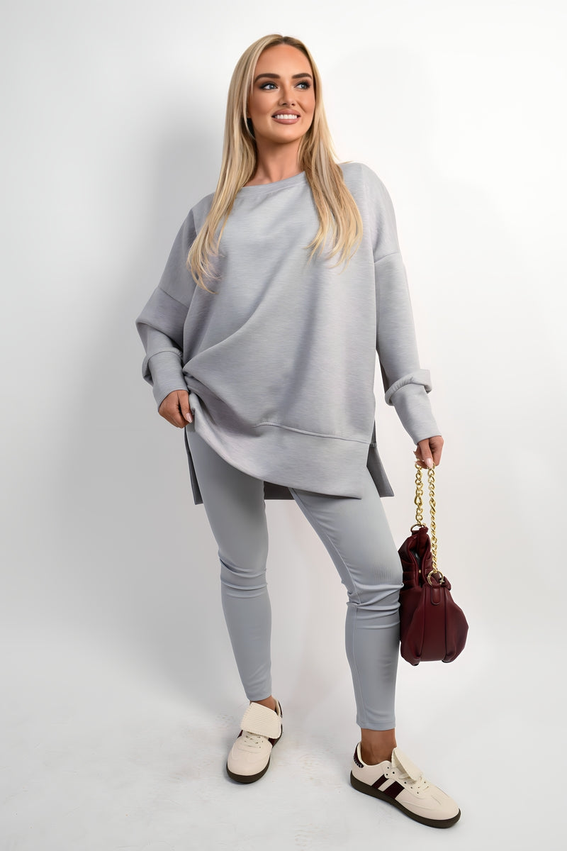 Long Sleeve Side Split Sweatshirt & Leggings Co-ord Set