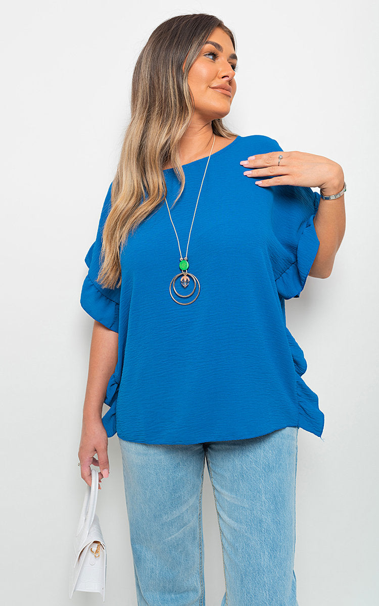 Frill Sleeve Top - Black River UK