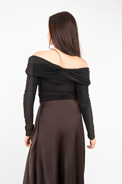 Off Shoulder Long Sleeve Bodysuit