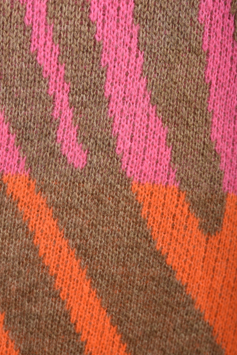 Zebra Stripe Knitted Jumper - Black River UK