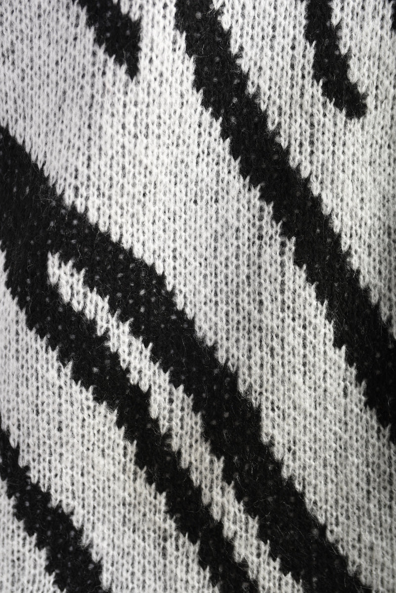 Zebra Stripe Knitted Jumper - Black River UK