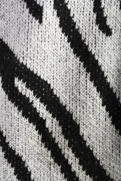 Zebra Stripe Knitted Jumper - Black River UK
