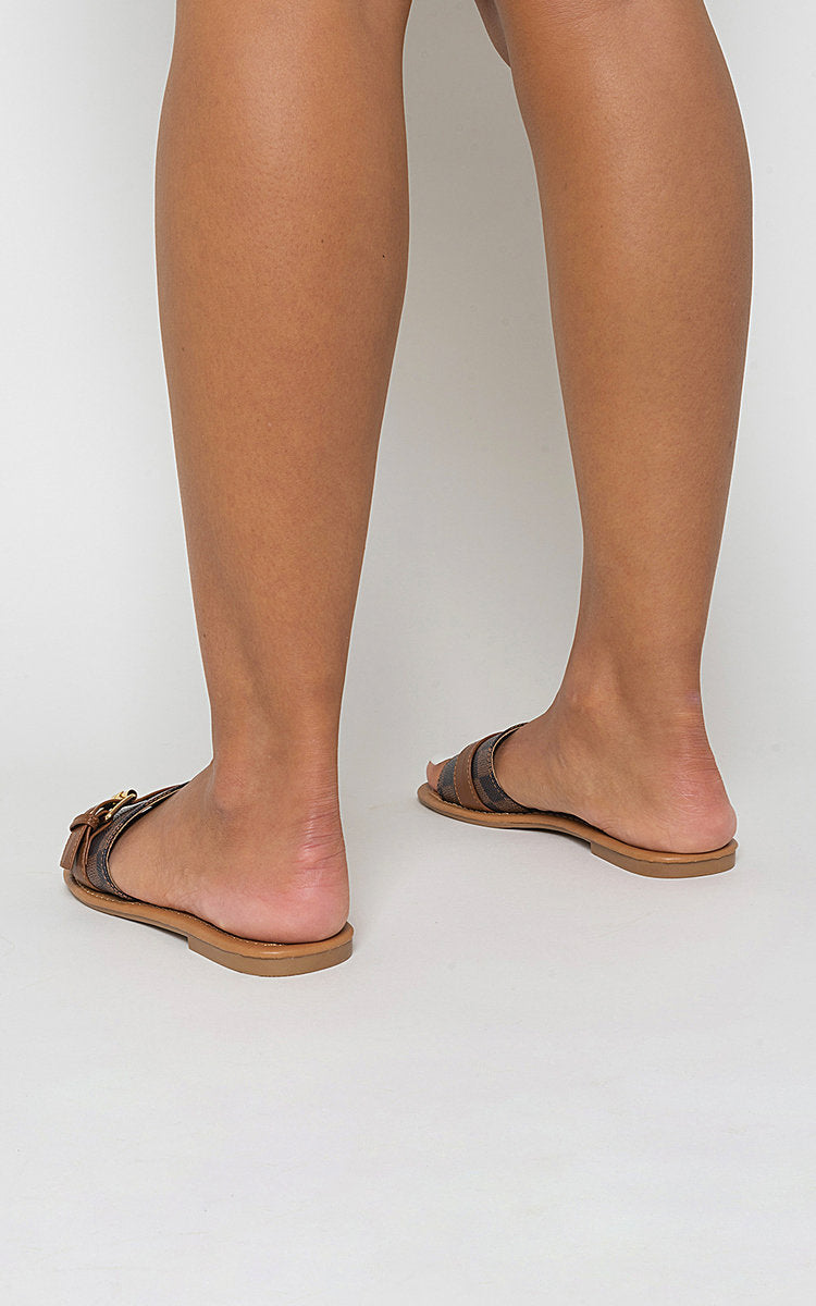 Open Toe Flat Sandals - Black River UK