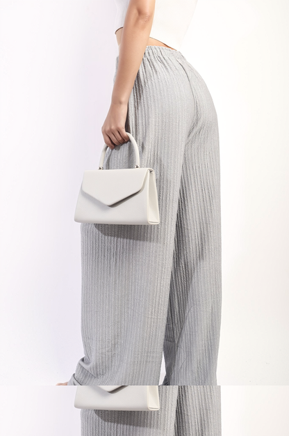 Textured Wide Leg Drawstring Trousers - Black River UK