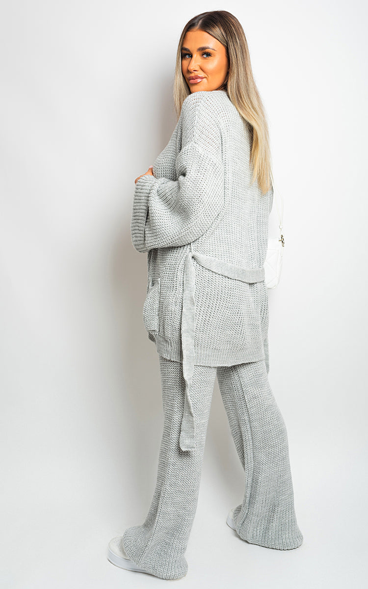 Belted Pocket Knit Co-ord Set - Black River UK