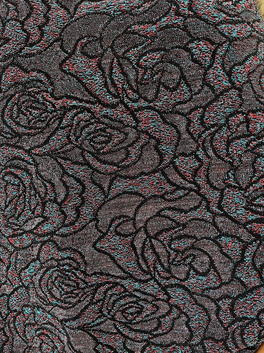 Long Sleeve Glitter Floral Pattern Top - Black River UK
