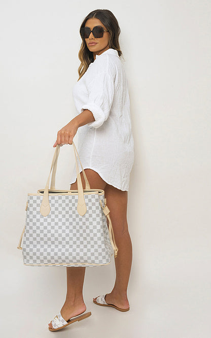 Button Down Long Sleeve Oversized Shirt - Black River UK