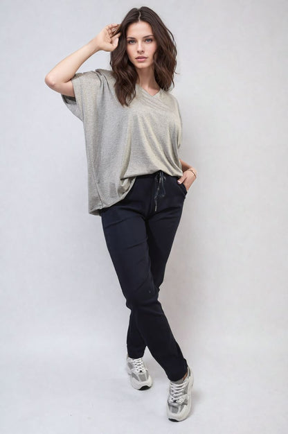 Casual Drawstring Trousers - Black River UK