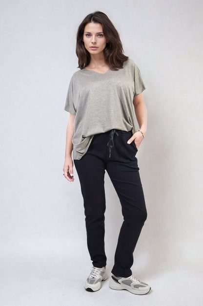 Casual Drawstring Trousers - Black River UK