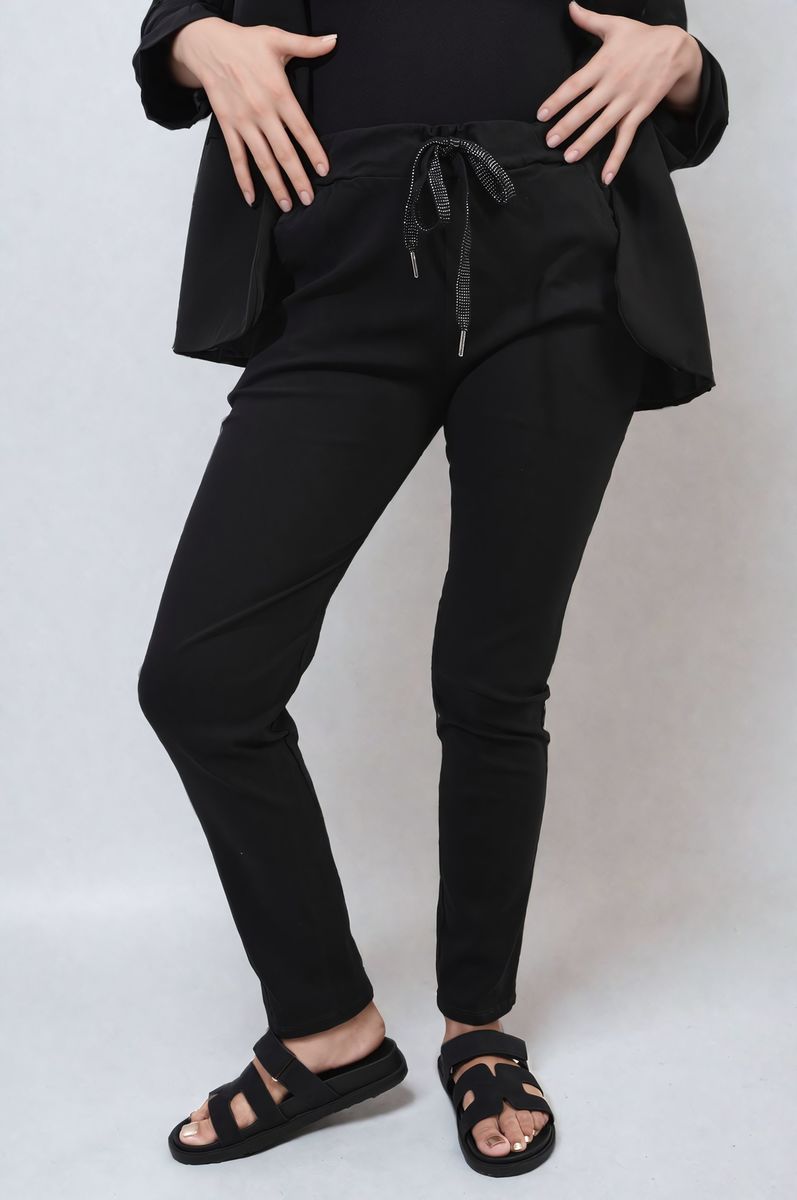 Casual Drawstring Trousers - Black River UK