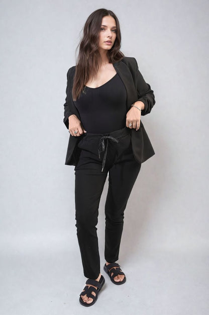 Casual Drawstring Trousers - Black River UK