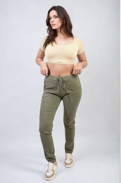Casual Drawstring Trousers - Black River UK