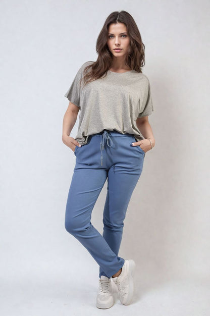 Casual Drawstring Trousers - Black River UK