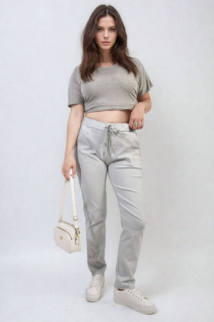 Casual Drawstring Trousers - Black River UK