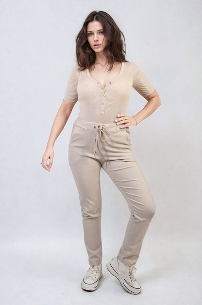 Casual Drawstring Trousers - Black River UK