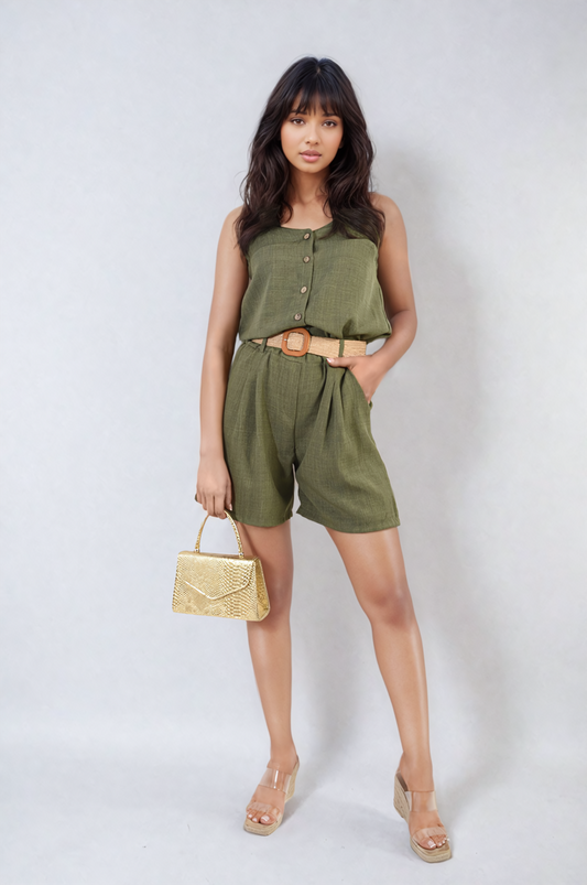 Strappy Button Top - Black River UK