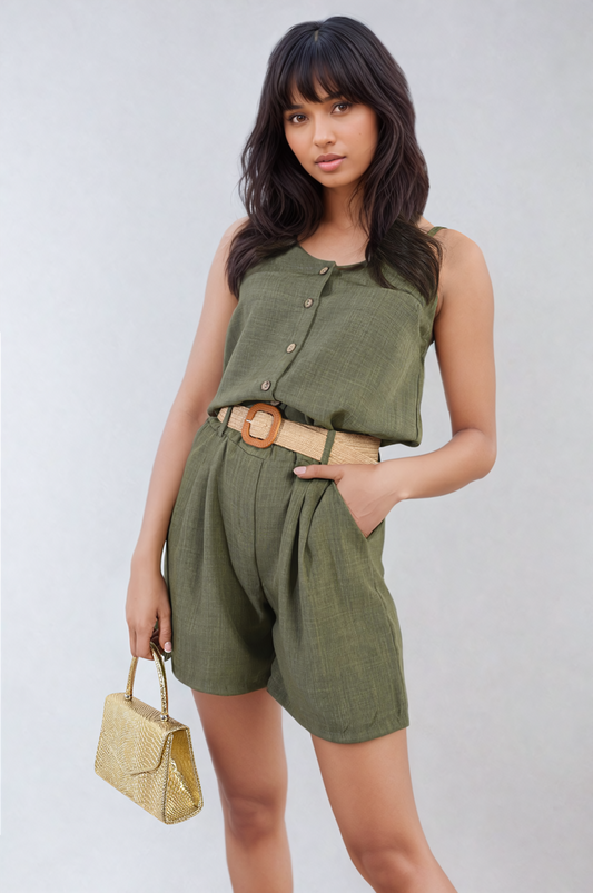 Strappy Button Top - Black River UK