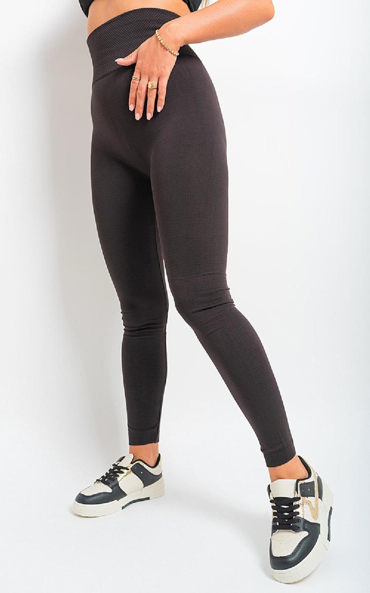 High Waist Tummy Compression Slimming Leggings - Big Size - Black River UK