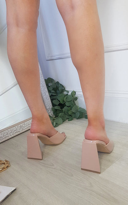 Slip On Block Heels - Black River UK