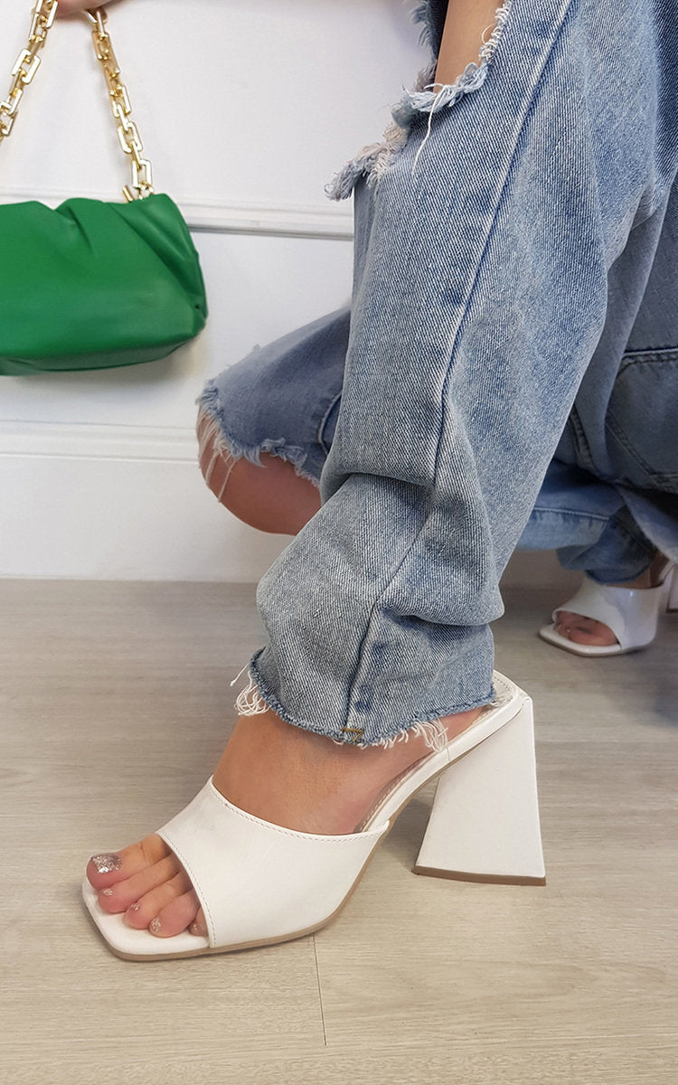Slip On Block Heels - Black River UK
