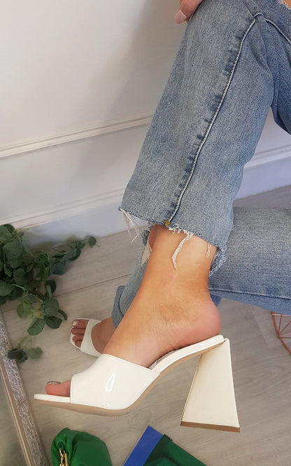 Slip On Block Heels - Black River UK