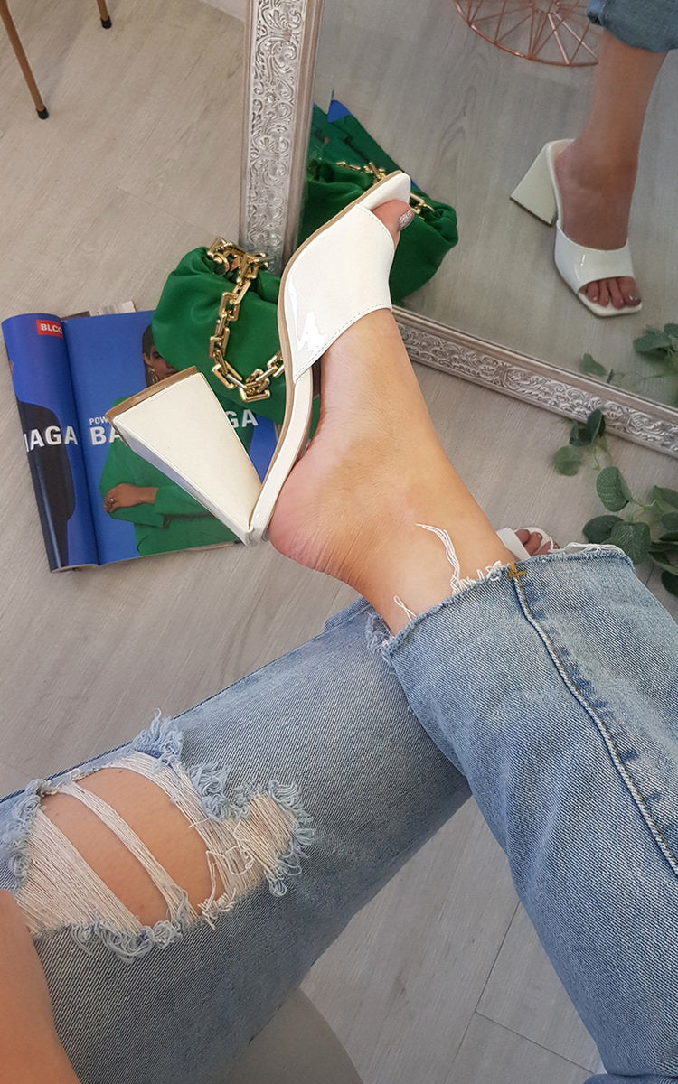 Slip On Block Heels - Black River UK