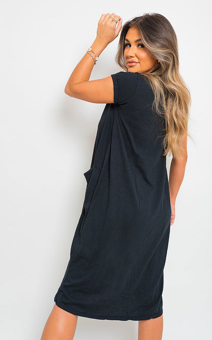 Short Sleeve with Front Pockets Top - Black River UK