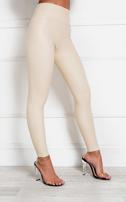 Faux Leather Leggings - Black River UK