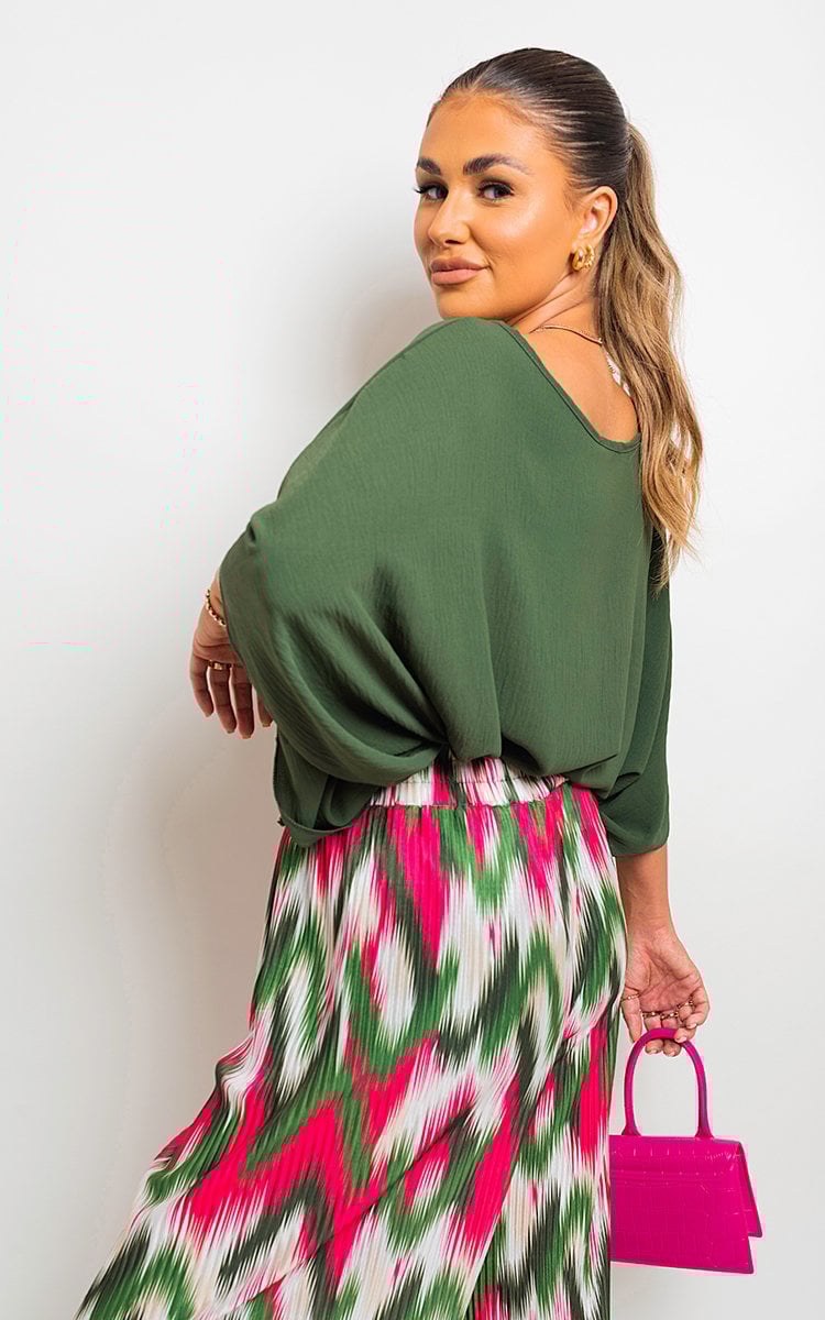 Oversized Batwing Sleeve Casual Tops - Black River UK