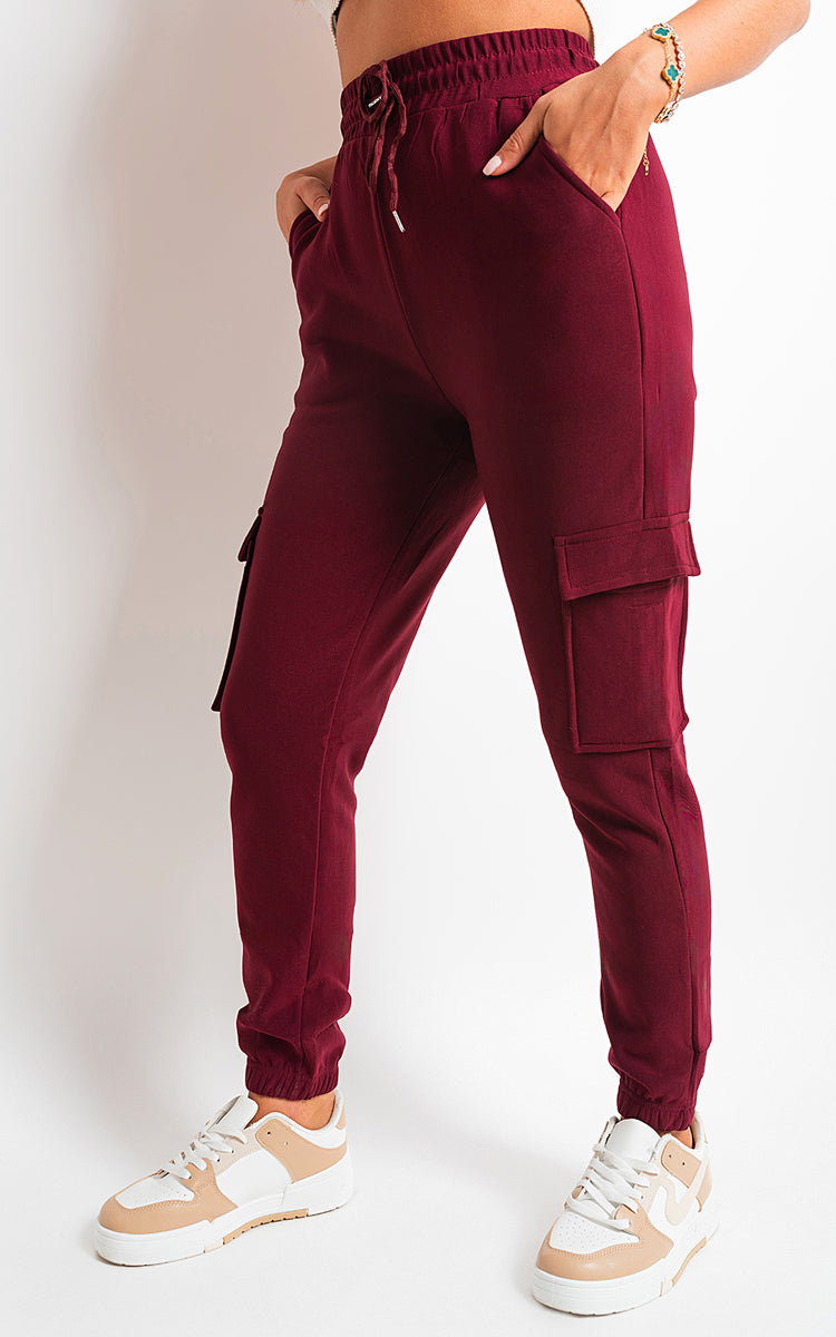 Fleece Lined Cargo Pocket Trouser with Drawstring - Black River UK