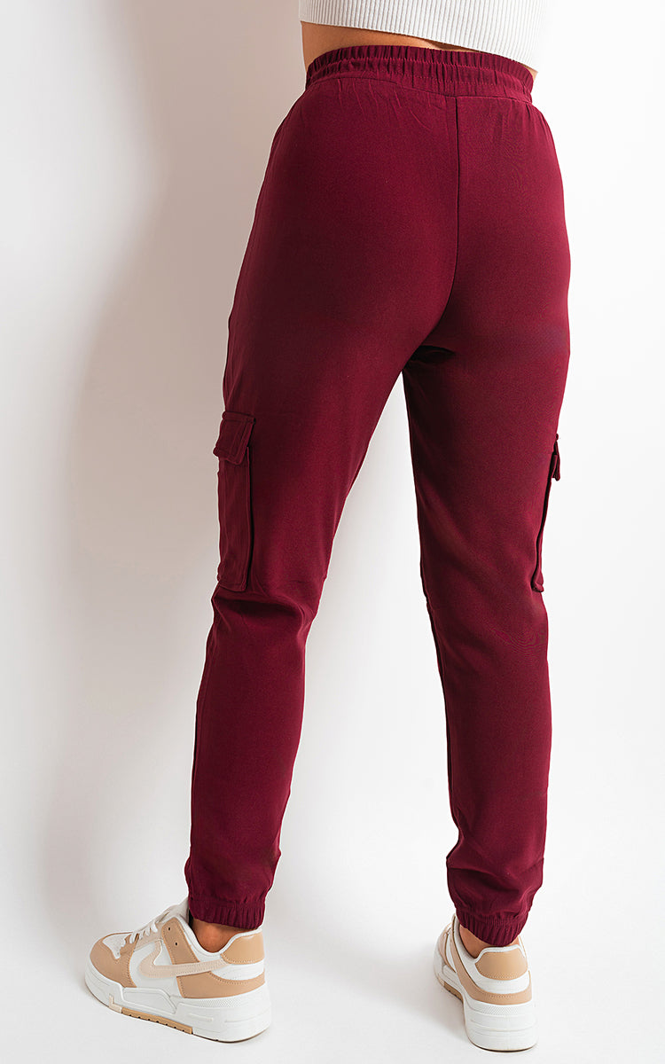 Fleece Lined Cargo Pocket Trouser with Drawstring - Black River UK