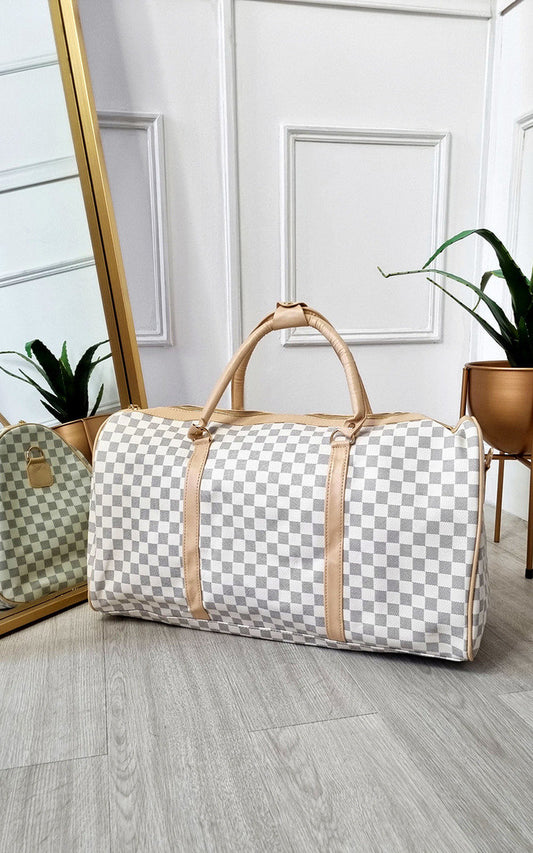 Checked Print Overnight Bag - Black River UK