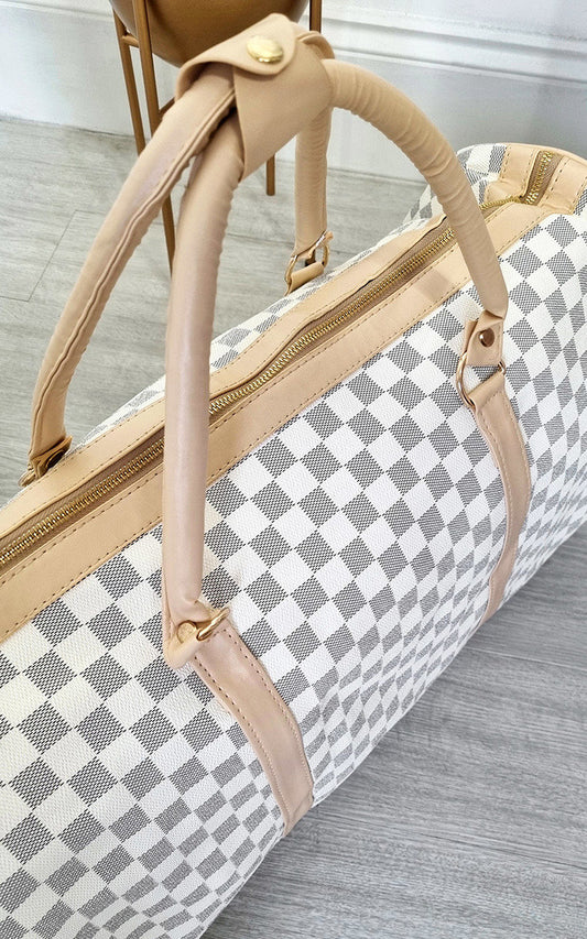 Checked Print Overnight Bag - Black River UK
