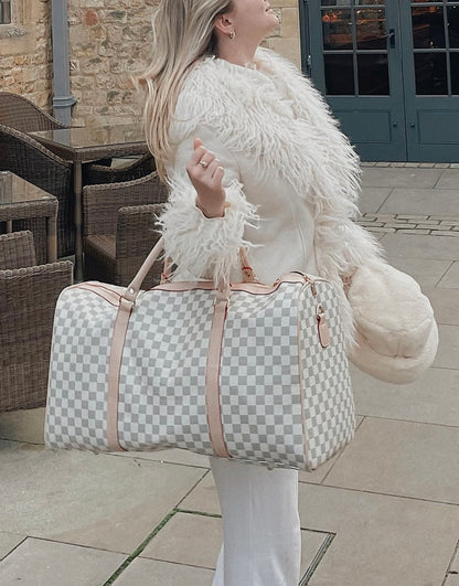 Checked Print Overnight Bag - Black River UK