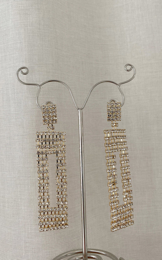 Diamante Drop Earrings - Black River UK