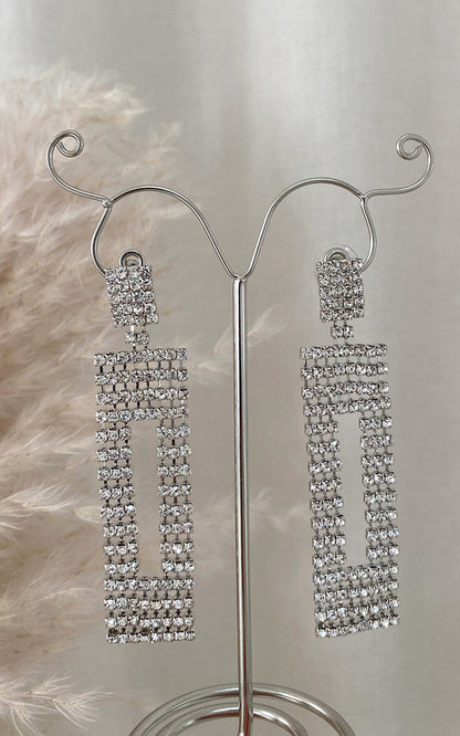 Diamante Drop Earrings - Black River UK
